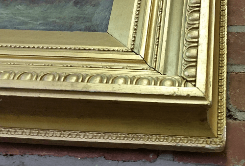 Neoclassical style frame - corner close-up showing rais-de-coeur.