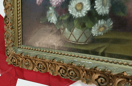 Victorian Frame Still Life - corner close-up.